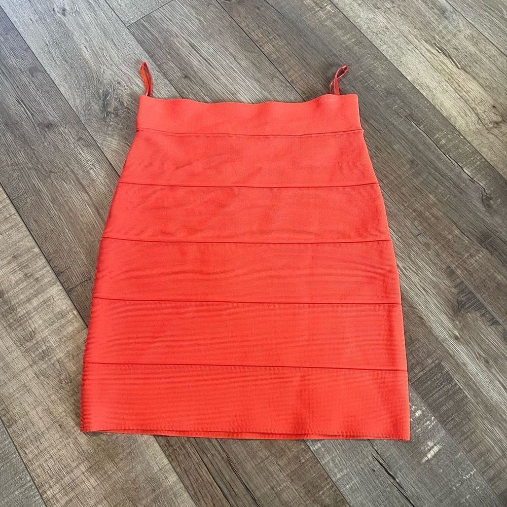 BCBG bandage mini skirt orange size xs